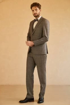 Grey Peak Revers Mariage Homme Costume -Zapaka CGGXH0753 Grey 7