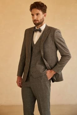 Grey Peak Revers Mariage Homme Costume -Zapaka CGGXH0753 Grey 8
