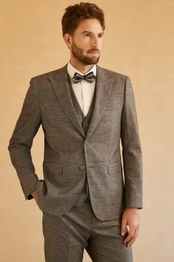 Grey Peak Revers Mariage Homme Costume -Zapaka CGGXH0753 Grey 9