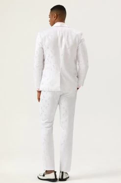 White Jacquard Shawl Lapel 2 Pièces Men’s Prom Suits -Zapaka CGGXH0893 White 2