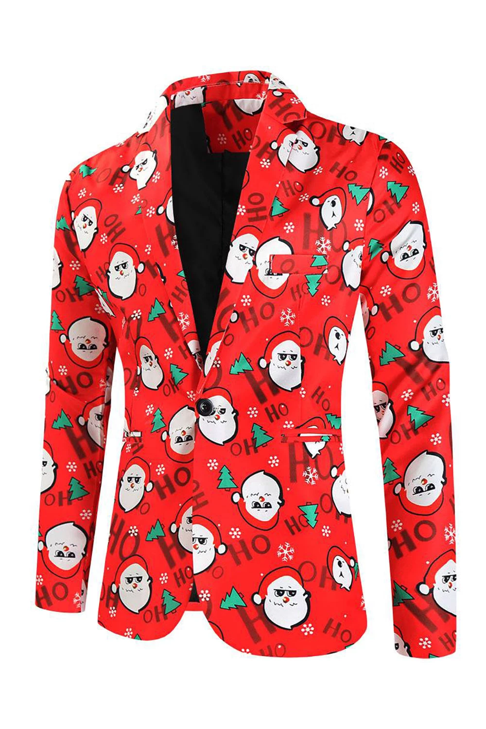 Bonhomme De Neige Rouge Imprimé 3 Pièces Costume Pour Hommes De Fête De Noël 5 Bonhomme De Neige Rouge Imprimé 3 Pièces Costume Pour Hommes De Fête De Noël – Image 3