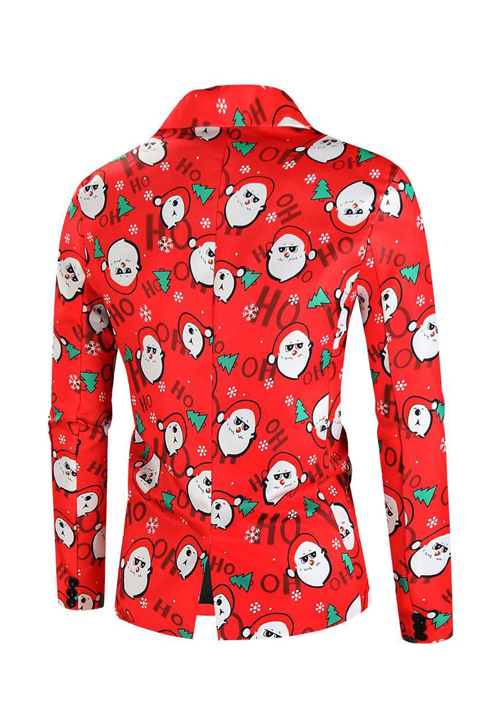 Bonhomme De Neige Rouge Imprimé 3 Pièces Costume Pour Hommes De Fête De Noël 6 Bonhomme De Neige Rouge Imprimé 3 Pièces Costume Pour Hommes De Fête De Noël – Image 4