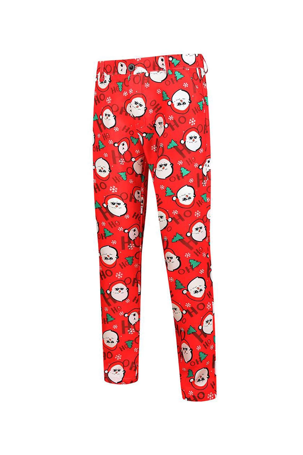 Bonhomme De Neige Rouge Imprimé 3 Pièces Costume Pour Hommes De Fête De Noël 9 Bonhomme De Neige Rouge Imprimé 3 Pièces Costume Pour Hommes De Fête De Noël – Image 7