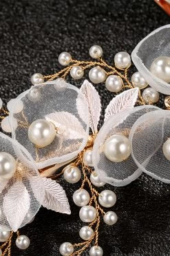 Peigne De Mariée à Fleurs Dorées -Zapaka CGLHW21050 4