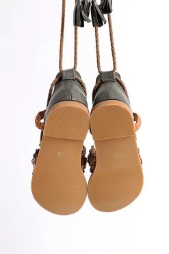 Army Green Casual Strappy Sandales -Zapaka CGLHW21124 4