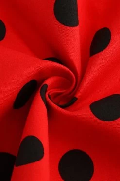 Robe à Pois Blancs à Manches Courtes 21 Robe à Pois Blancs à Manches Courtes -Zapaka CGLLY30239 Red 6