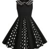 Robe Noire Sans Manches Pour Filles Des Années 50 à Col Bijou -Zapaka CGLLY30240 20Black 20 1