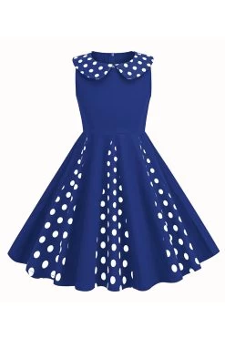 Robe Noire Sans Manches Pour Filles Des Années 50 à Col Bijou -Zapaka CGLLY30240 20Blue 20 1