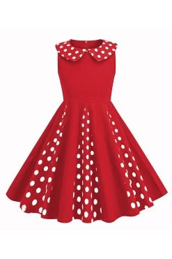 Robe Noire Sans Manches Pour Filles Des Années 50 à Col Bijou -Zapaka CGLLY30240 20Red 20 1