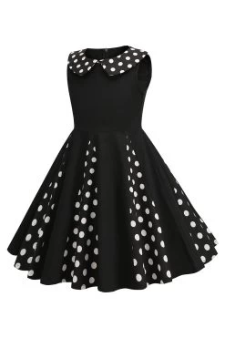 Robe Noire Sans Manches Pour Filles Des Années 50 à Col Bijou -Zapaka CGLLY30240 Black 2