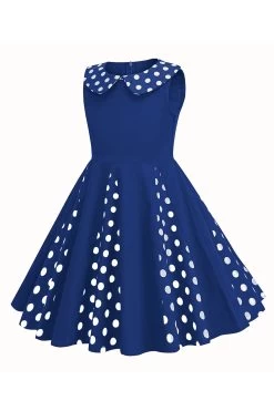 Robe Noire Sans Manches Pour Filles Des Années 50 à Col Bijou -Zapaka CGLLY30240 Blue 2