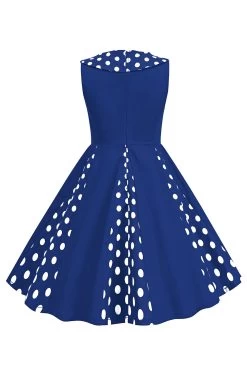 Robe Noire Sans Manches Pour Filles Des Années 50 à Col Bijou -Zapaka CGLLY30240 Blue 3