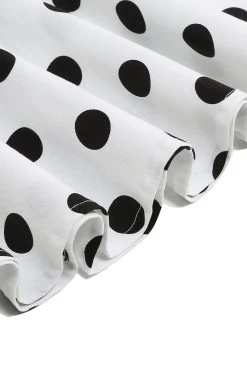 Pois Blancs Robes Vintage Fille Sans Manches -Zapaka CGLLY30241 White 8