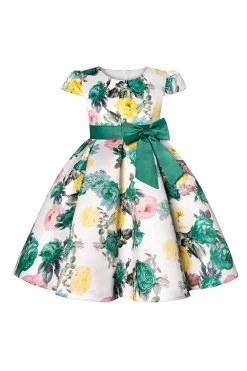 Robe Bleue Fleurie Pour Filles Avec Nœud Papillon -Zapaka CGLLY30243 20Green 20 1 0eeaae30 269f 46c3 a233 4edd0f9ca5fc