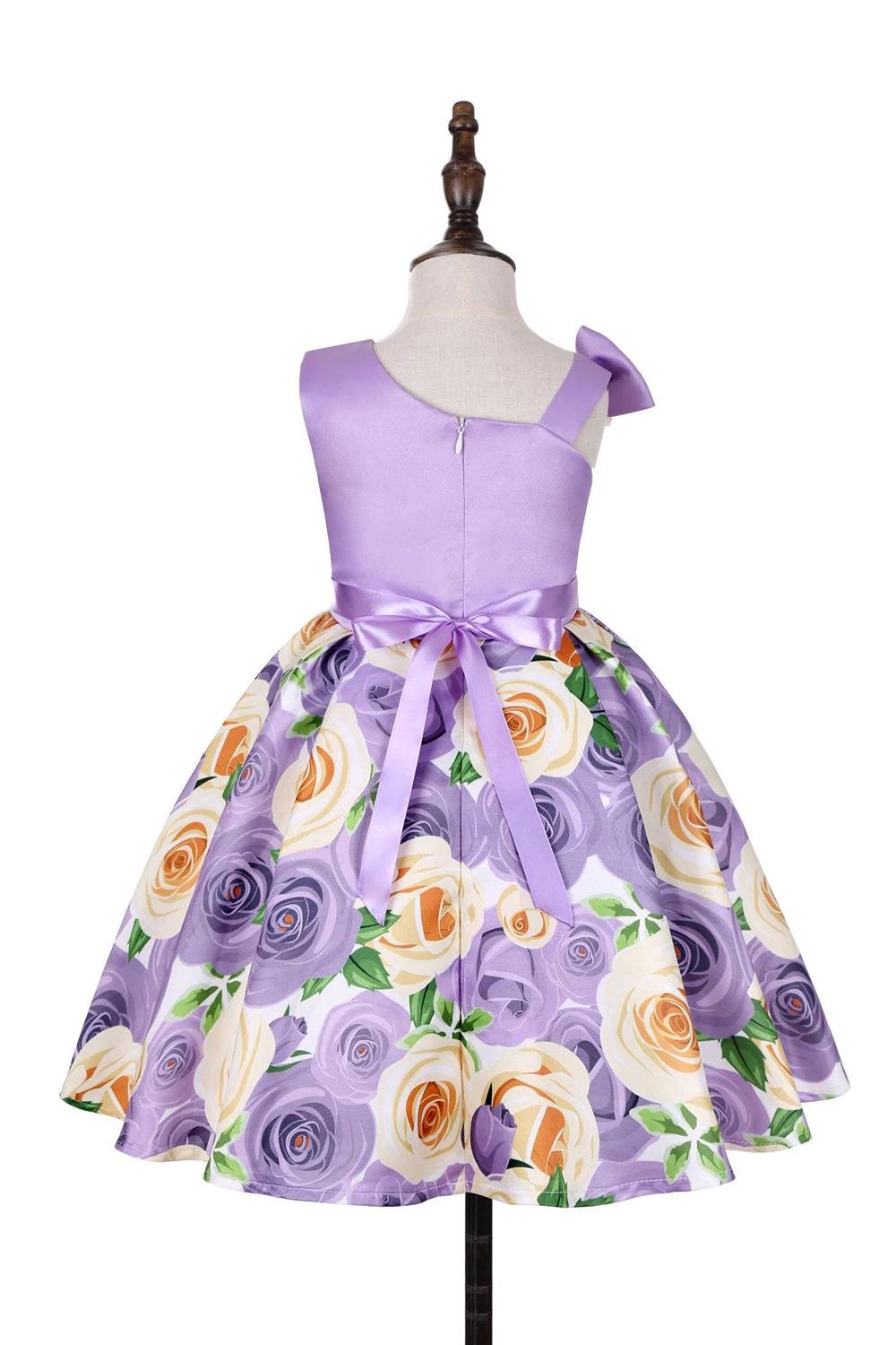Robe De Soirée Pour Filles Sans Manches Violet Floral 4 Robe De Soirée Pour Filles Sans Manches Violet Floral – Image 2