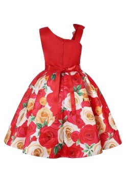 Robe De Soirée Pour Filles Sans Manches Violet Floral 33 Robe De Soirée Pour Filles Sans Manches Violet Floral -Zapaka CGLLY30246 Red 2