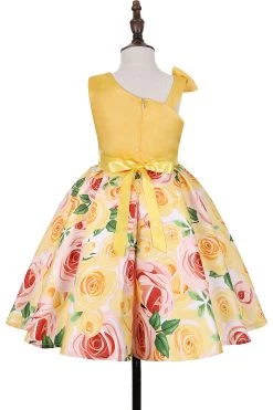 Robe De Soirée Pour Filles Sans Manches Violet Floral 35 Robe De Soirée Pour Filles Sans Manches Violet Floral -Zapaka CGLLY30246 Yellow 3