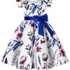 Robe De Soirée Bleue à Manches Bouffantes Pour Filles Avec Nœud Papillon -Zapaka CGLLY30250 20Blue 20 1