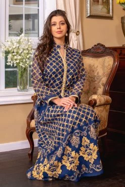 Robe Maxi Abaya Brodée élégante Et Verte 16 Robe Maxi Abaya Brodée élégante Et Verte -Zapaka CGLLY30449 20Blue 20 4