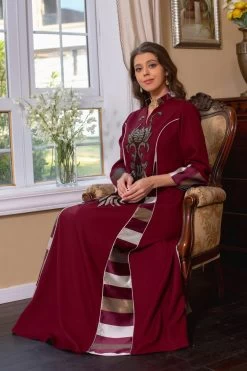 Bourgogne Robe De Soirée Caftan Marocaine 20 Bourgogne Robe De Soirée Caftan Marocaine -Zapaka CGLLY30451 20Burgundy 20 4