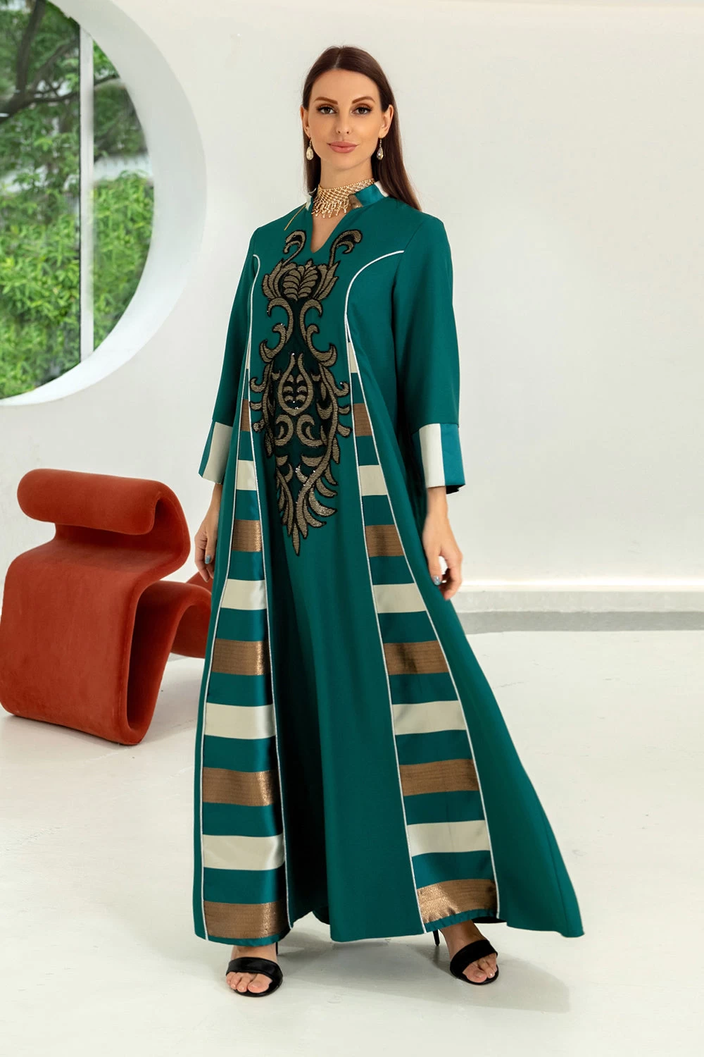 Bourgogne Robe De Soirée Caftan Marocaine 16 Bourgogne Robe De Soirée Caftan Marocaine – Image 14