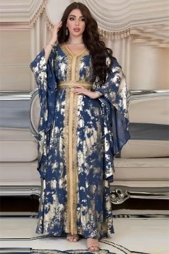 Robe Longue Marocaine Marocaine Florale Rouge 14 Robe Longue Marocaine Marocaine Florale Rouge -Zapaka CGLLY30452 20Blue 20 1