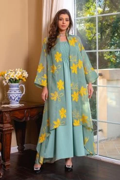 Bleu Abaya 2 Pièces Set Robe De Prière élégante 27 Bleu Abaya 2 Pièces Set Robe De Prière élégante -Zapaka CGLLY30456 20Green 20 2