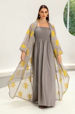 Bleu Abaya 2 Pièces Set Robe De Prière élégante 20 Bleu Abaya 2 Pièces Set Robe De Prière élégante -Zapaka CGLLY30456 20Grey 20 1