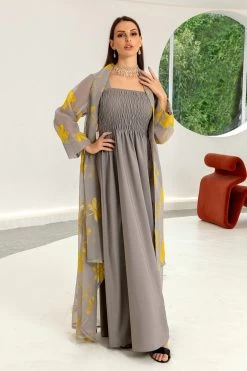 Bleu Abaya 2 Pièces Set Robe De Prière élégante 23 Bleu Abaya 2 Pièces Set Robe De Prière élégante -Zapaka CGLLY30456 20Grey 20 4