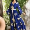 Robe Abaya Imprimée Bleu Mousseline De Style Du Moyen-Orient 2 Robe Abaya Imprimée Bleu Mousseline De Style Du Moyen-Orient -Zapaka CGLLY30465 20Blue 20 2