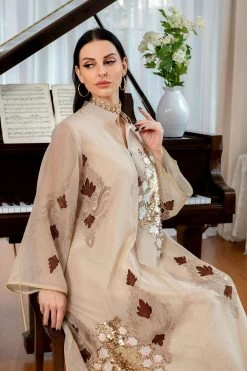 Paillettes Brodées Abayas Maxi Robes 23 Paillettes Brodées Abayas Maxi Robes -Zapaka CGLLY30468 20Apricot 20 5