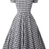 Robe Black Gingham Vintage Des Années 50 -Zapaka CGLLY30537 20Black 20 1