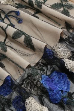 Robe Blue Swing Des Années 50 Avec Broderie -Zapaka CGLLY30559 20Blue 20 5