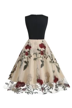 Robe Blue Swing Des Années 50 Avec Broderie -Zapaka CGLLY30559 20Red 20 3