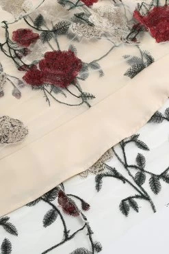 Robe Blue Swing Des Années 50 Avec Broderie -Zapaka CGLLY30559 20Red 20 4