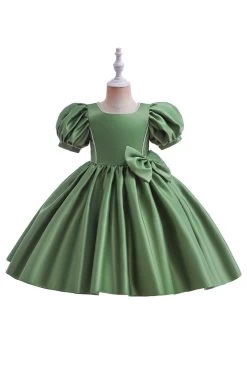 Robe De Fille En Satin Bordeaux Avec Nœud -Zapaka CGLLY30609 20Green 20 1 d546d9f7 5255 4403 a03a ae280cafe487