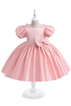Robe De Fille En Satin Bordeaux Avec Nœud -Zapaka CGLLY30609 20Pink 20 1 17835072 e991 459d 854a 030b0d11f022