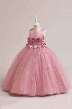 Robe Fille Sans Manches En Tulle Rose Avec Appliques -Zapaka CGLLY30611 20Blush 20 1 9d6e3f3b cdb8 4e4b bd7b fee1817444d2