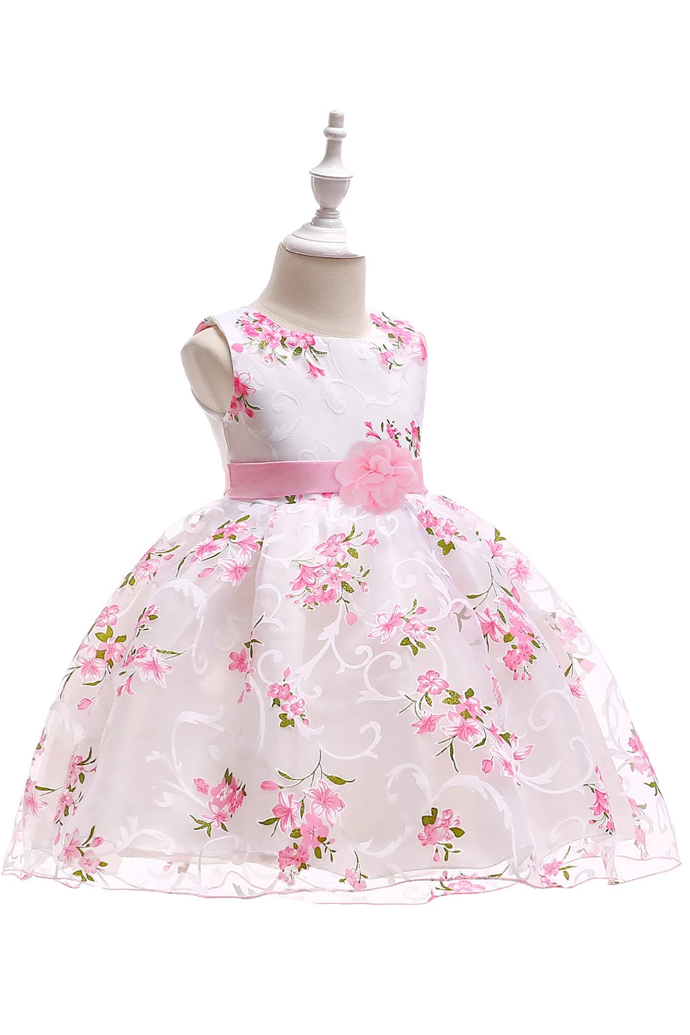 Robe De Soirée Pour Filles Rose Sans Manches Mignonne 4 Robe De Soirée Pour Filles Rose Sans Manches Mignonne – Image 2