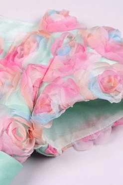 Une Ligne Bijou Col Tulle Vert Robe Fille -Zapaka CGLLY30685 20Green 20 4