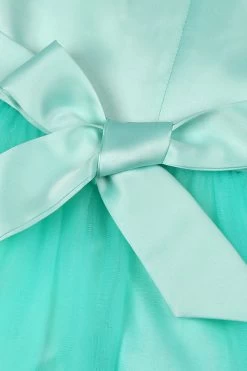 Une Ligne Bijou Col Tulle Vert Robe Fille -Zapaka CGLLY30685 20Green 20 5