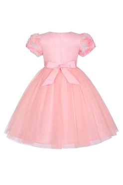 Une Ligne Bijou Col Tulle Vert Robe Fille -Zapaka CGLLY30685 20Pink 20 2
