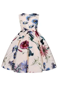 Une Ligne Bijou Col Bleu Clair Imprimé Robe Fille 18 Une Ligne Bijou Col Bleu Clair Imprimé Robe Fille -Zapaka CGLLY30688 20Apricot 20 2