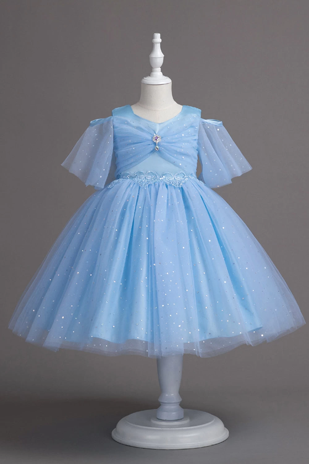 Une Ligne De L’épaule Burgundy Tulle Girl Dress 14 Une Ligne De L’épaule Burgundy Tulle Girl Dress – Image 12