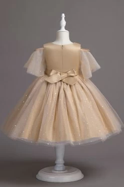 Une Ligne De L’épaule Burgundy Tulle Girl Dress 21 Une Ligne De L’épaule Burgundy Tulle Girl Dress -Zapaka CGLLY30694 20Champagne 20 3