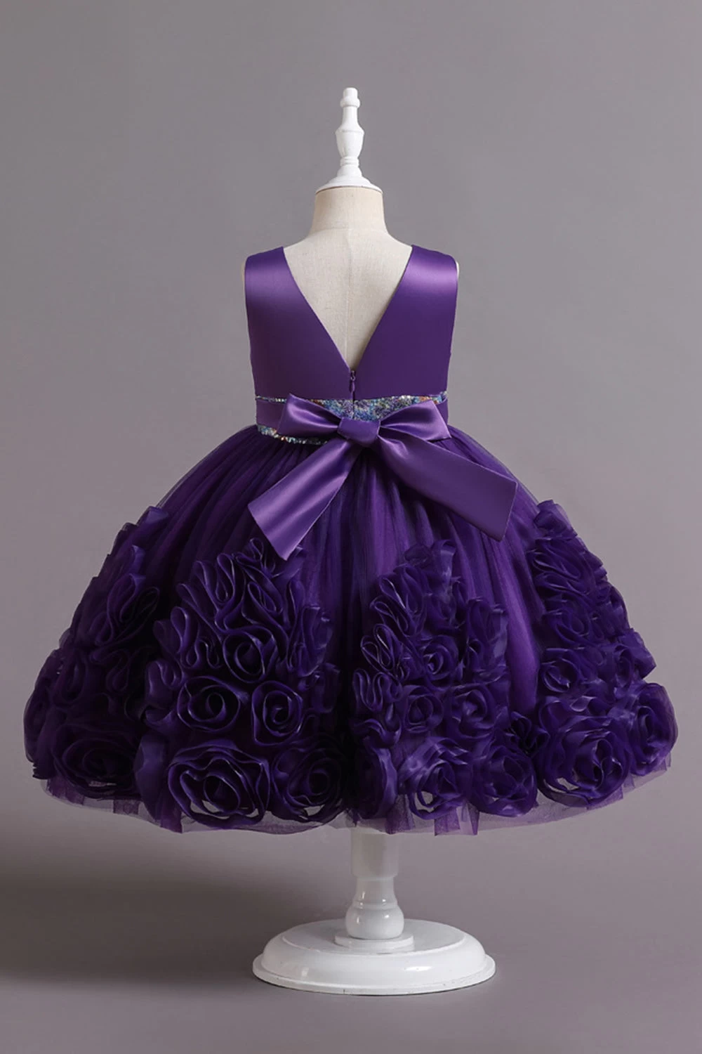 Fuchsia A Line Sequin Flower Girls' Party Dress Avec Nœud 9 Fuchsia A Line Sequin Flower Girls' Party Dress Avec Nœud – Image 7