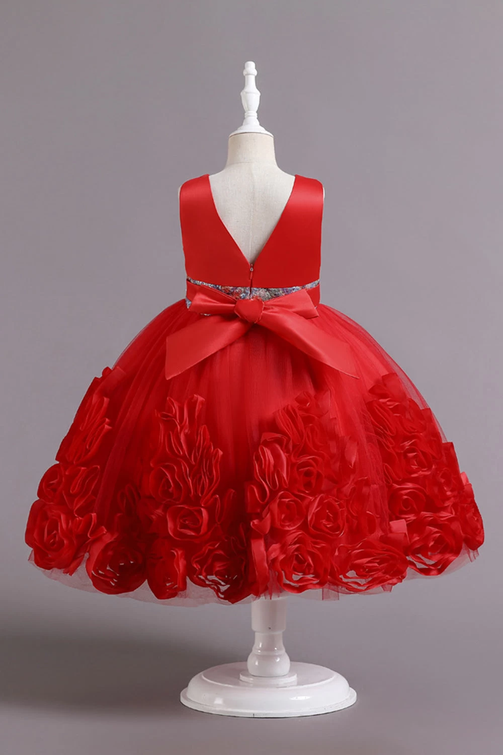 Fuchsia A Line Sequin Flower Girls' Party Dress Avec Nœud 15 Fuchsia A Line Sequin Flower Girls' Party Dress Avec Nœud – Image 13