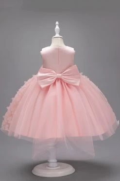 Champagne Princesse Papillon Tulle Robe De Fille Avec Nœud -Zapaka CGLLY30704 20Pink 20 3