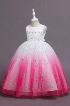 Robe Longue Fille Sans Manches Sans Manches Violettes -Zapaka CGLLY30708 20Fuchsia 20 3