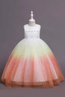 Robe Longue Fille Sans Manches Sans Manches Violettes -Zapaka CGLLY30708 20Orange 20 1